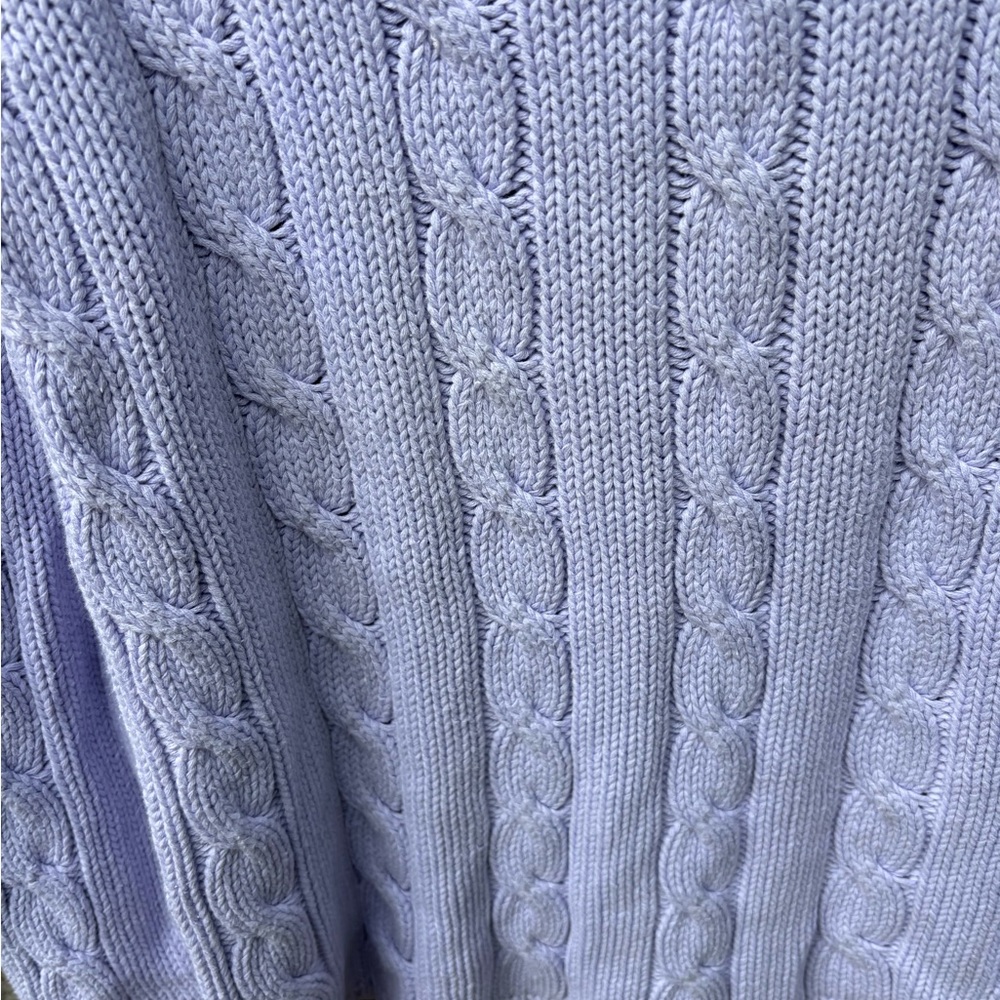 GAP Women's Lavender Cable Knit Crew Neck Sweater Size L - Picture 6 of 7